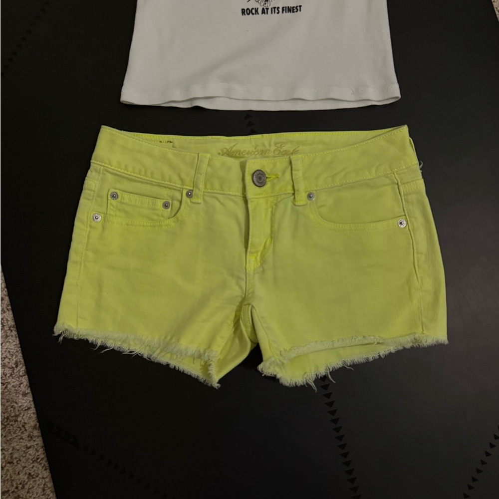 American Eagle Outfitters Neon Yellow Jean Shorts